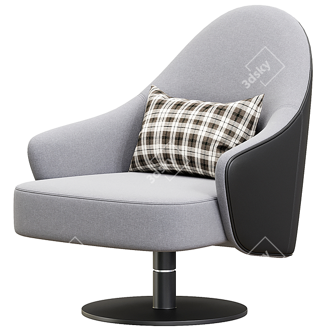 Ludwig Swivel Armchair with Armrests 3D model image 1