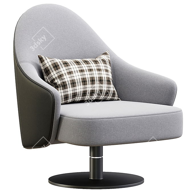 Ludwig Swivel Armchair with Armrests 3D model image 2