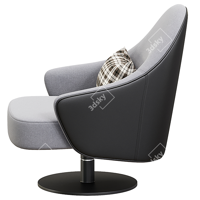 Ludwig Swivel Armchair with Armrests 3D model image 3