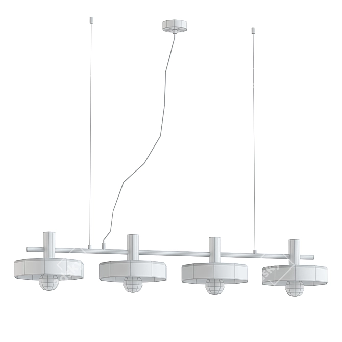 ALOA_L: Sleek Metal Pendant Lamp 3D model image 2