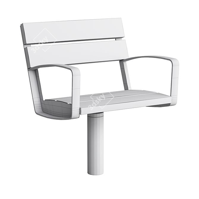 Mmcite Intervera Outdoor Park Bench 3D model image 5