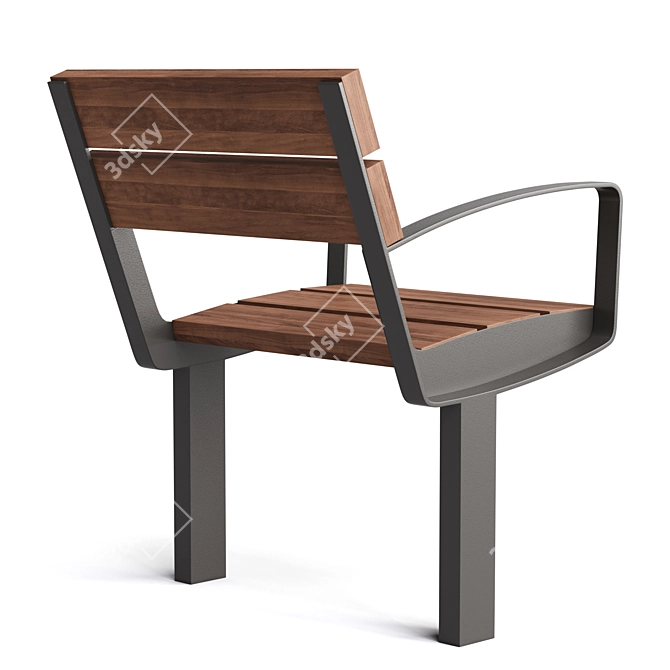 Mmcite Outdoor Park Benches: Intervera LVR156 LVR157 3D model image 4