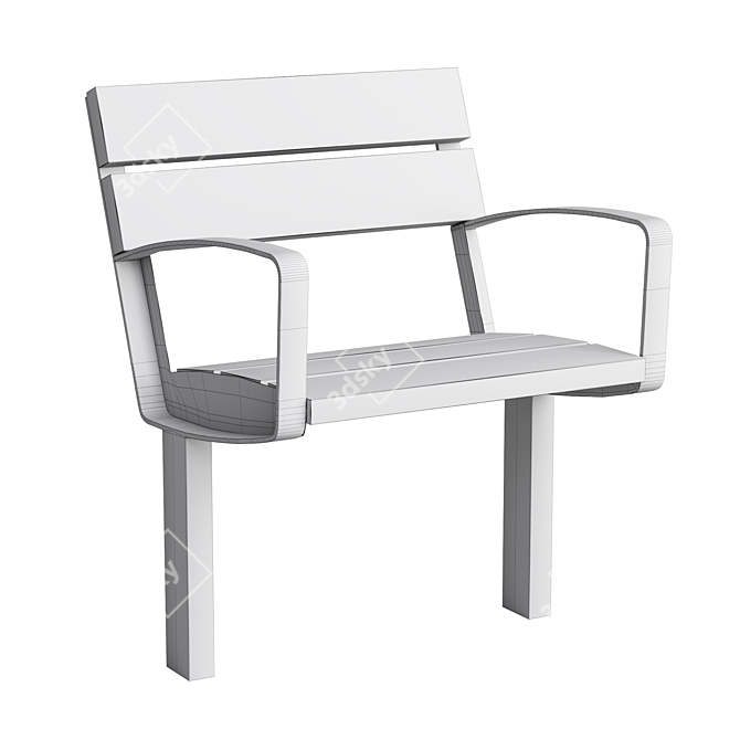 Mmcite Outdoor Park Benches: Intervera LVR156 LVR157 3D model image 6