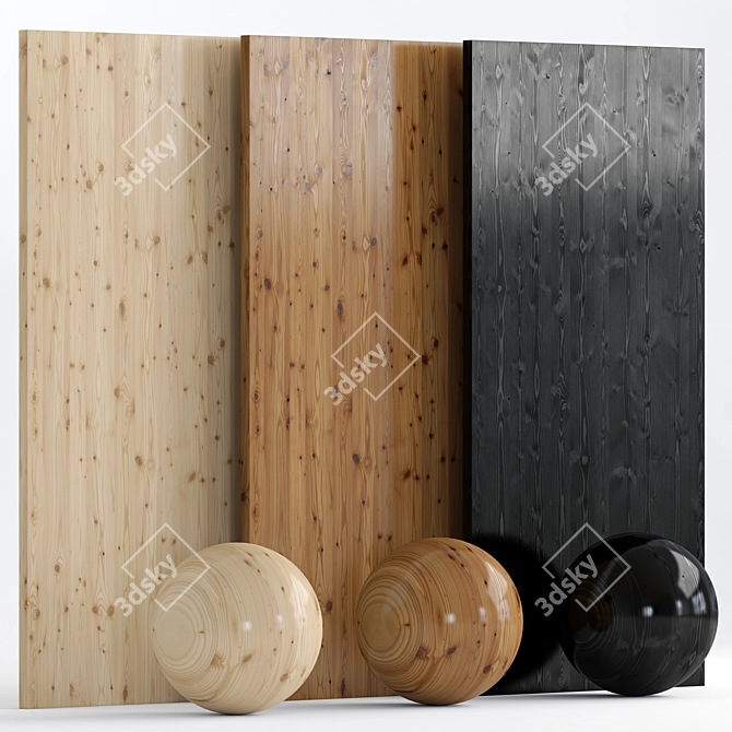 16 Wood with Triple Material 3D model image 3