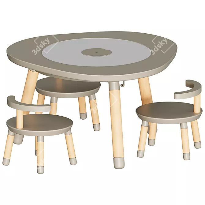 MUtable Children's Play Table: Functional & Durable! 3D model image 3