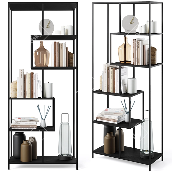 Seaford Bookcase: Stylish Storage Solution 3D model image 1