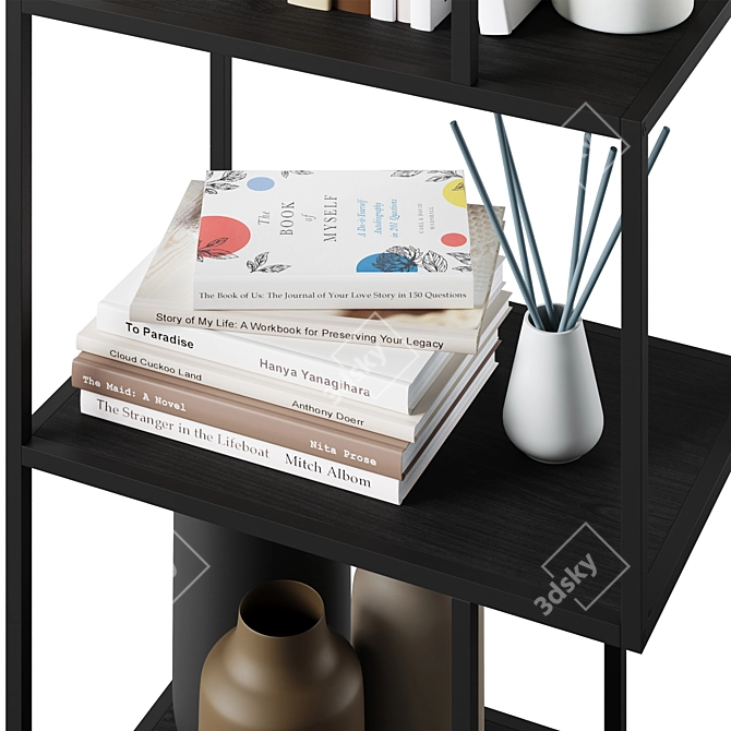Seaford Bookcase: Stylish Storage Solution 3D model image 4
