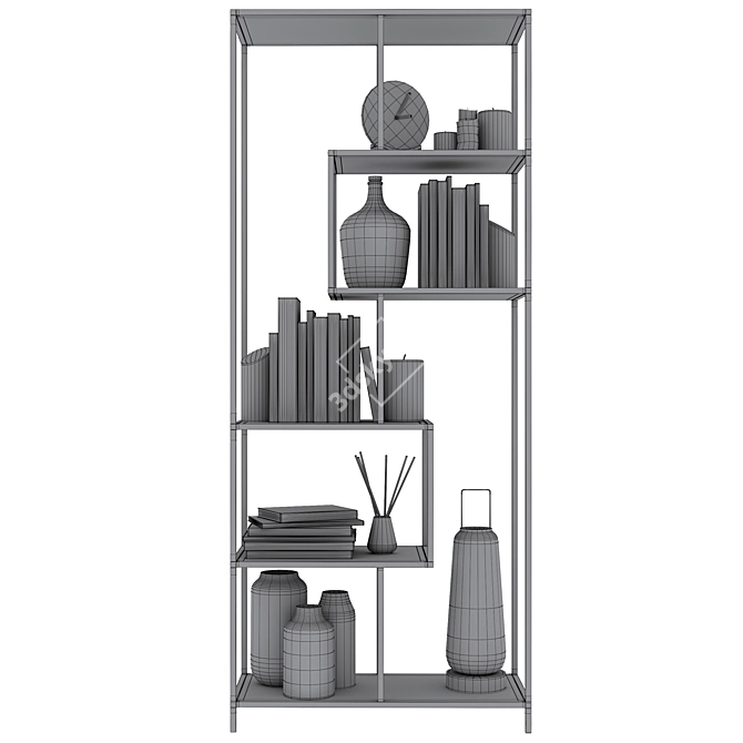 Seaford Bookcase: Stylish Storage Solution 3D model image 6