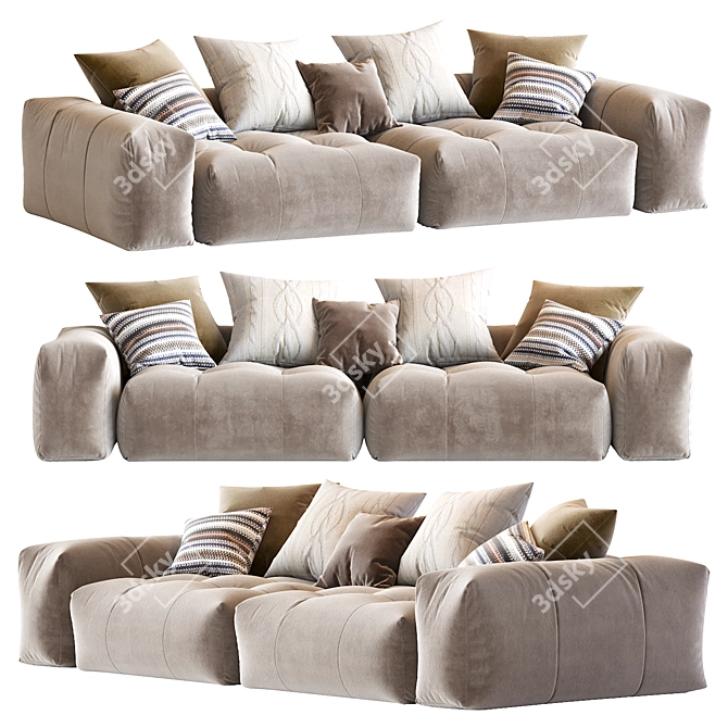 Modern Pixel Sofa: Stylish & Spacious 3D model image 1