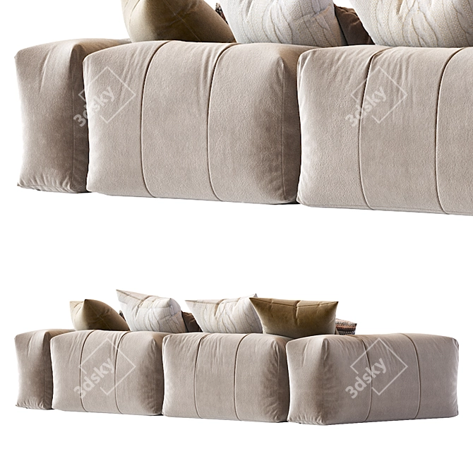 Modern Pixel Sofa: Stylish & Spacious 3D model image 2