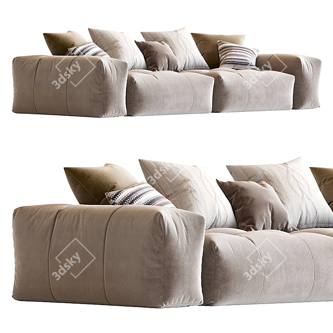 Modern Pixel Sofa: Stylish & Spacious 3D model image 3