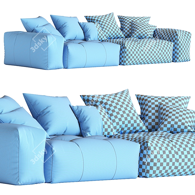 Modern Pixel Sofa: Stylish & Spacious 3D model image 7