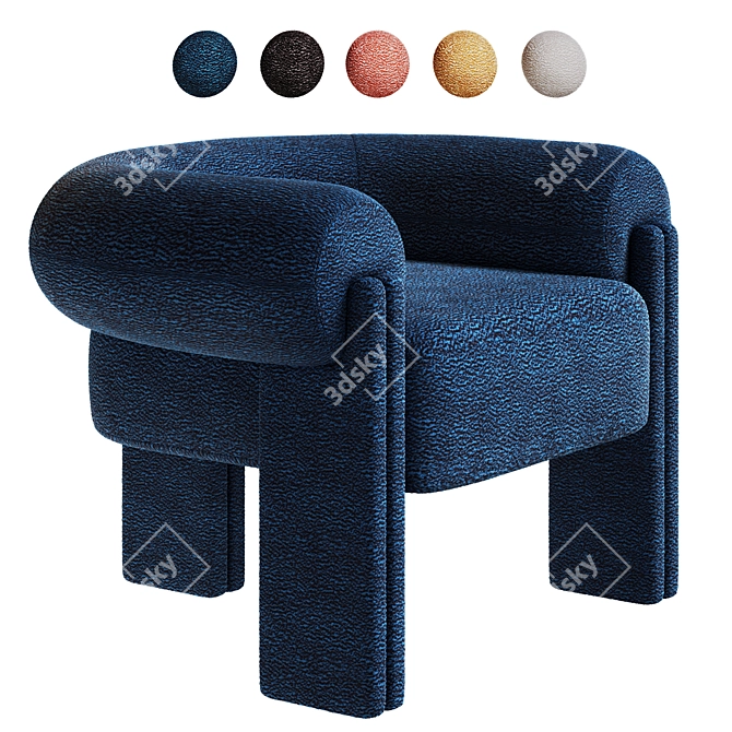 Sevigne Armchair: Aesthetic Comfort 3D model image 1