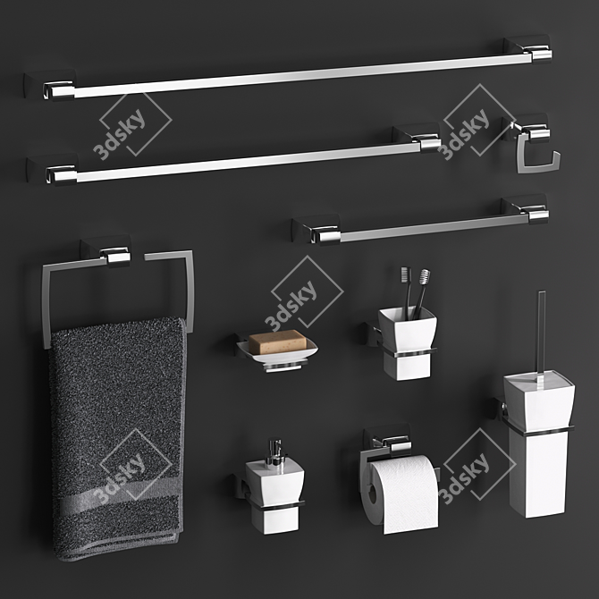 Elegant Bathroom Accessories: BERTOCCI Grace 3D model image 1