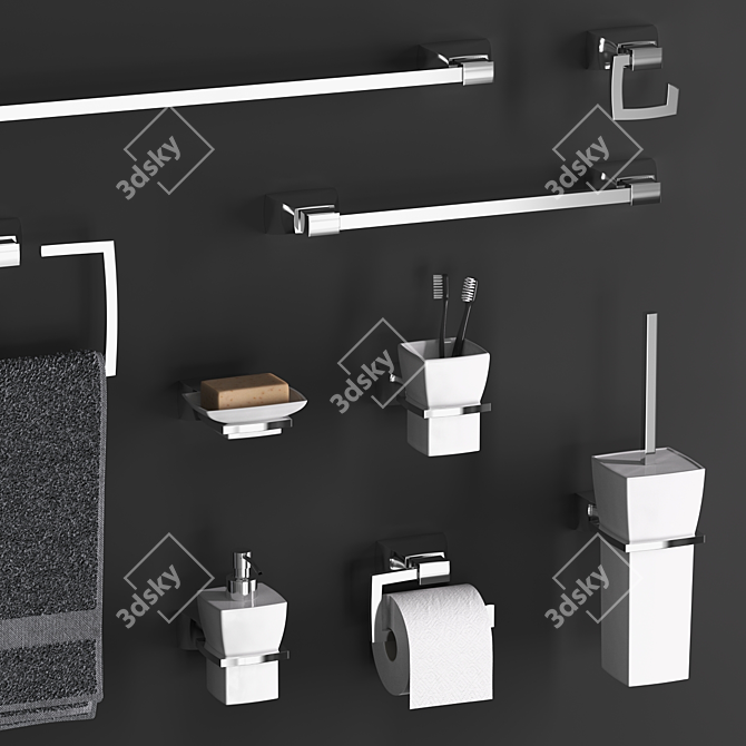 Elegant Bathroom Accessories: BERTOCCI Grace 3D model image 2