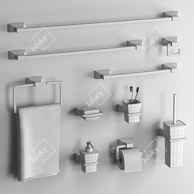 Elegant Bathroom Accessories: BERTOCCI Grace 3D model image 6