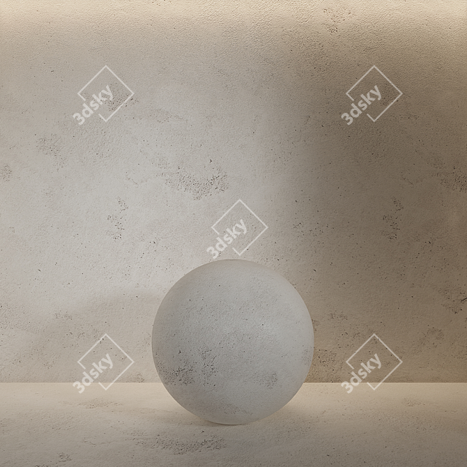 Seamless Decorative Plaster: Elegant Wall Finishing 3D model image 1