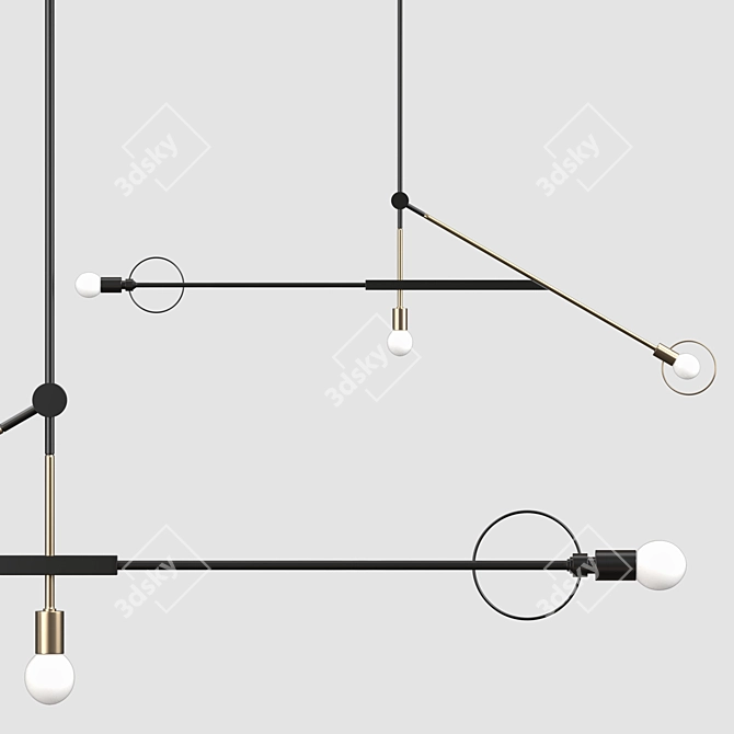 Modern Geometric Pendant Lamp 3D model image 1