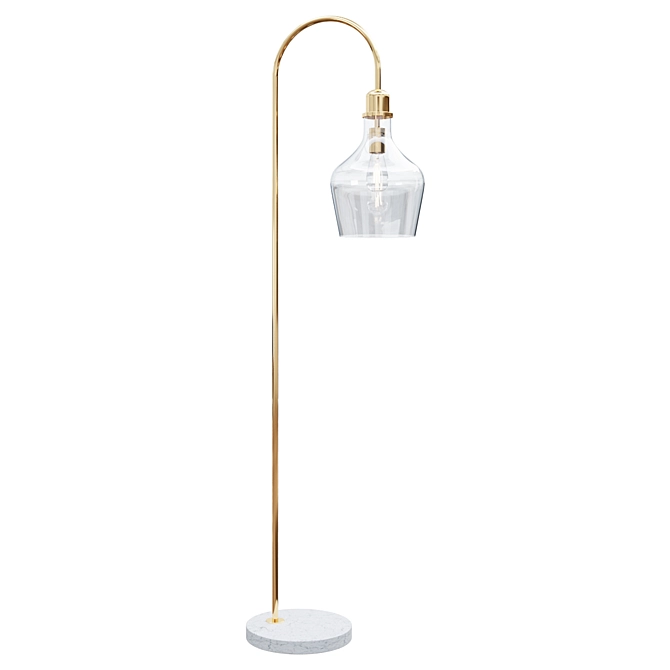 Tulip Drop Floor Lamp: Elegant Lighting Solution 3D model image 1