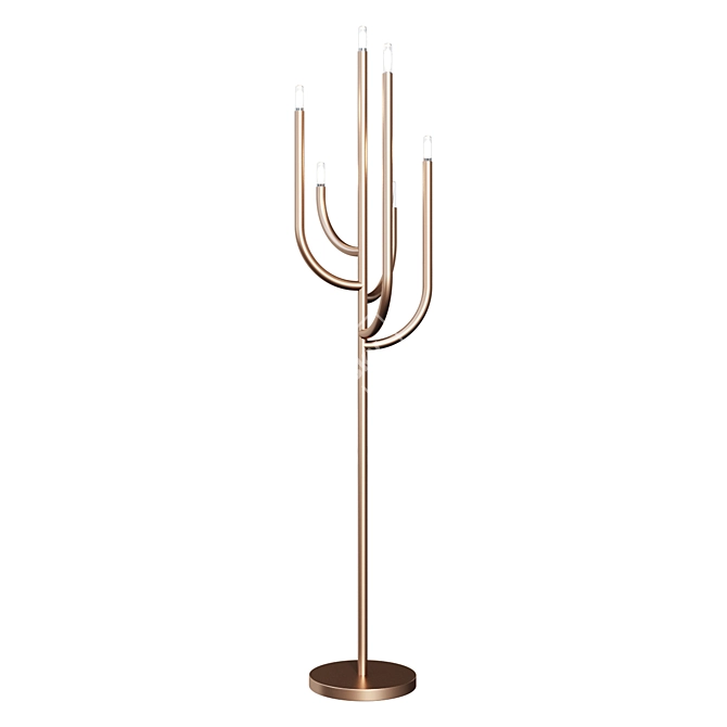 Gilded Cactus: Elegant Floor Lamp 3D model image 1