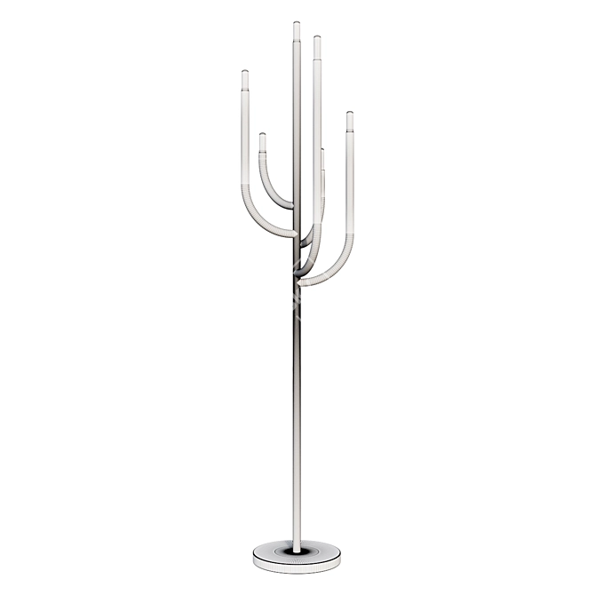 Gilded Cactus: Elegant Floor Lamp 3D model image 2