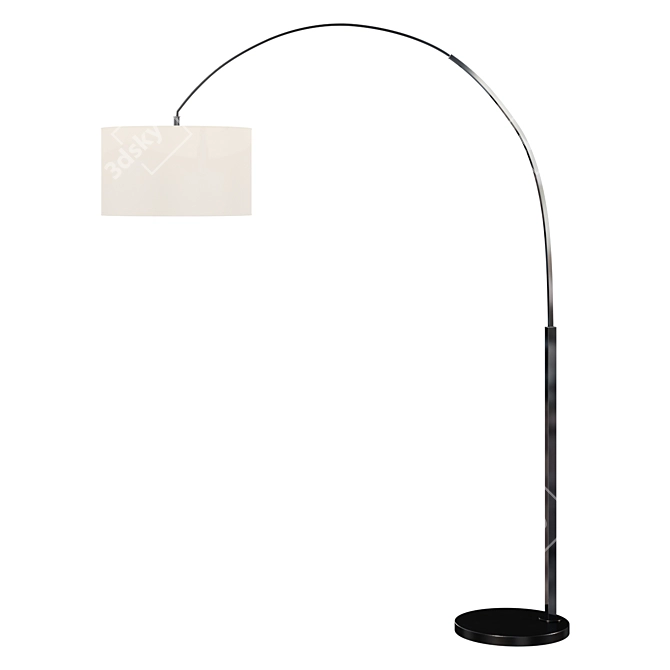 Sleek Drum Shade Arc Lamp 3D model image 1