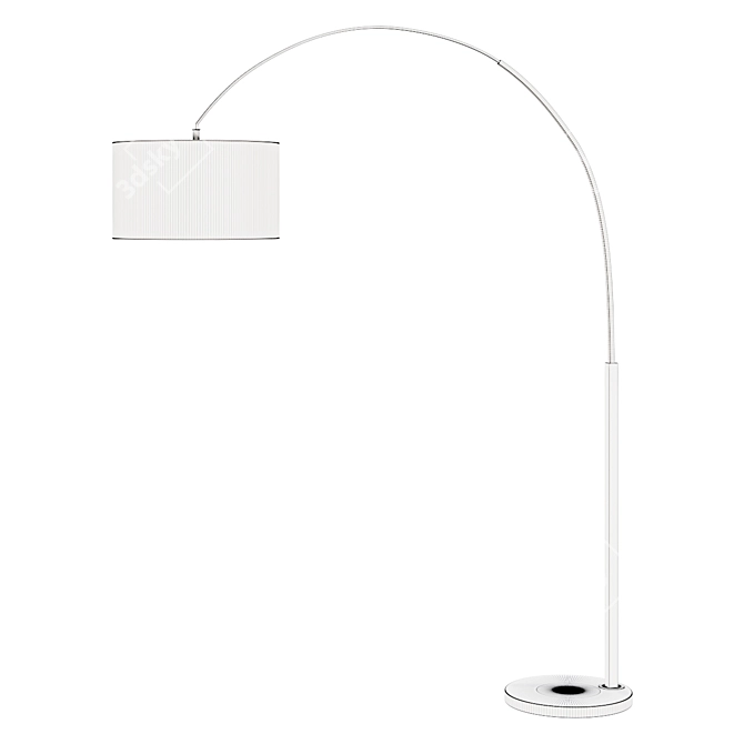 Sleek Drum Shade Arc Lamp 3D model image 2