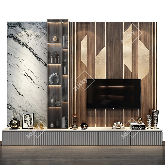 Modern TV Shelf for Stylish Living Room 3D model image 1