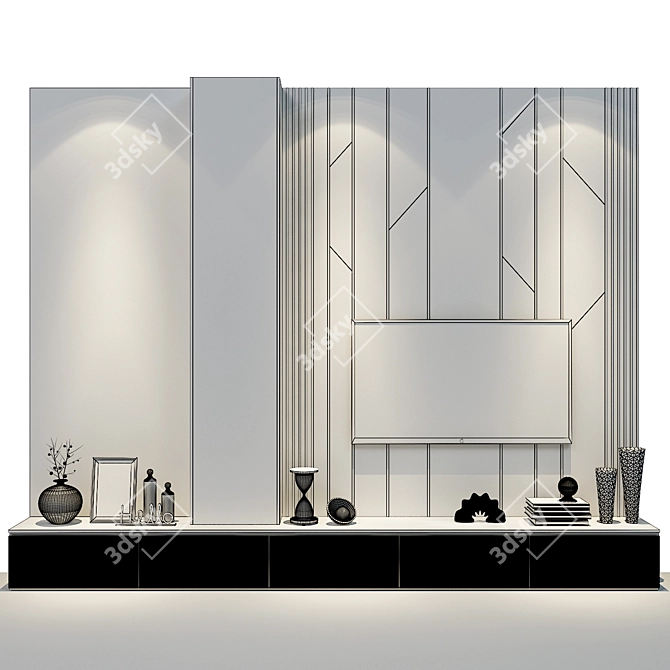 Modern TV Shelf for Stylish Living Room 3D model image 2