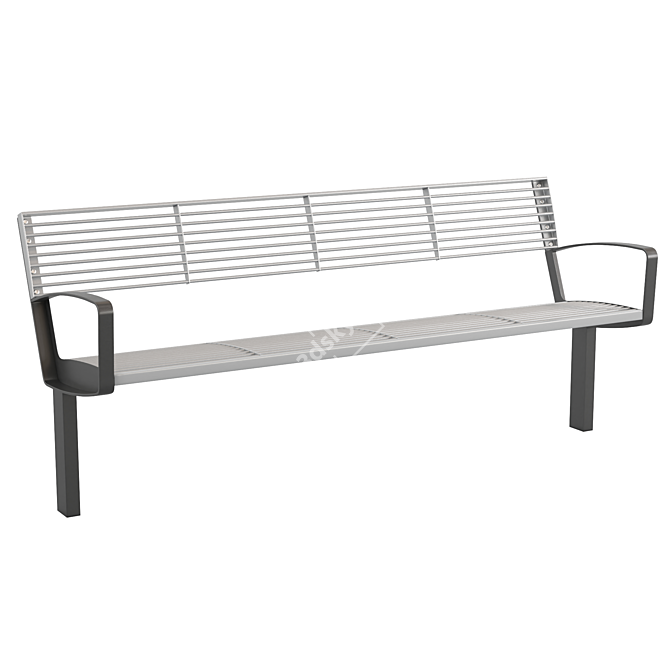 Intervera Outdoor Park Benches - Stylish and Durable 3D model image 1