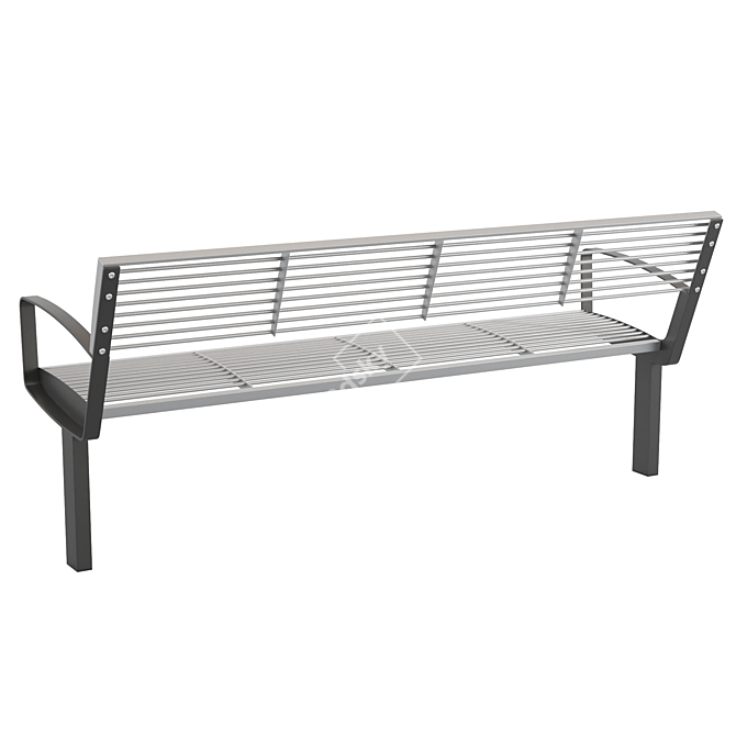 Intervera Outdoor Park Benches - Stylish and Durable 3D model image 3