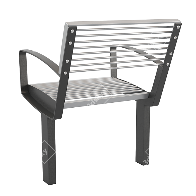 Intervera Outdoor Park Benches - Stylish and Durable 3D model image 4