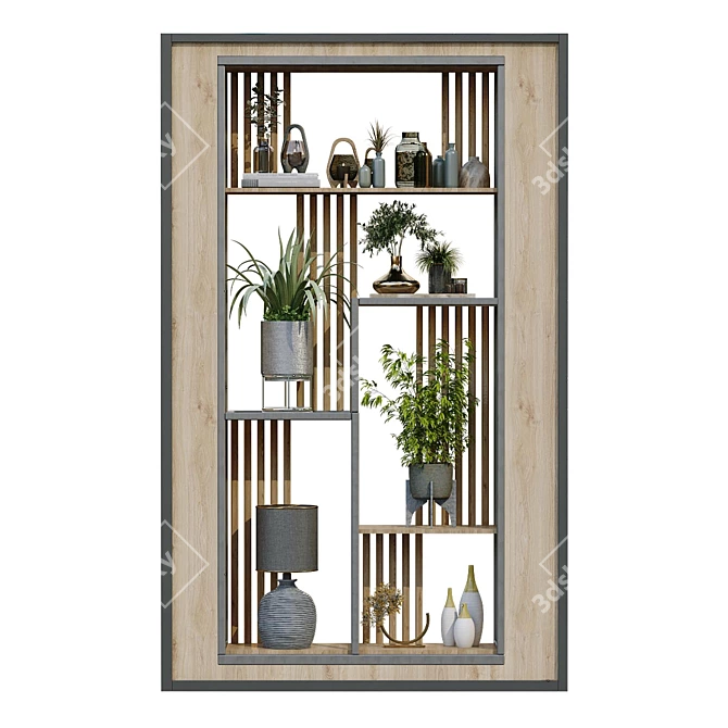 Green Vertical Interior Partition Set 3D model image 6