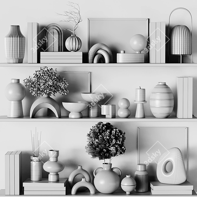 Dimensional Decorative Set - 16 Pieces 3D model image 5