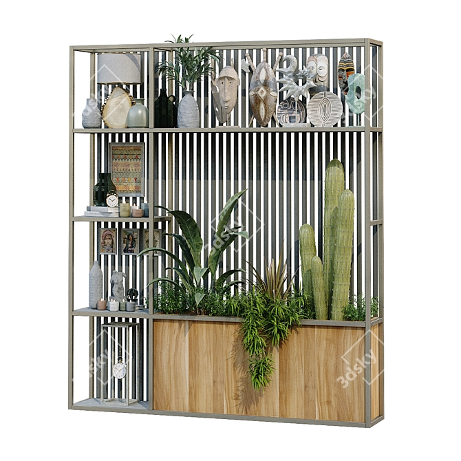 Green Oasis Vertical Room Divider 3D model image 2