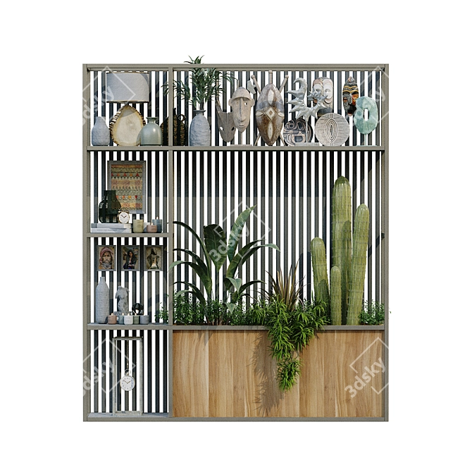 Green Oasis Vertical Room Divider 3D model image 5