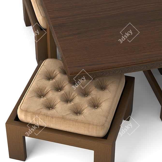 Indian Kivaha-4: Elegant Coffee Table 3D model image 2