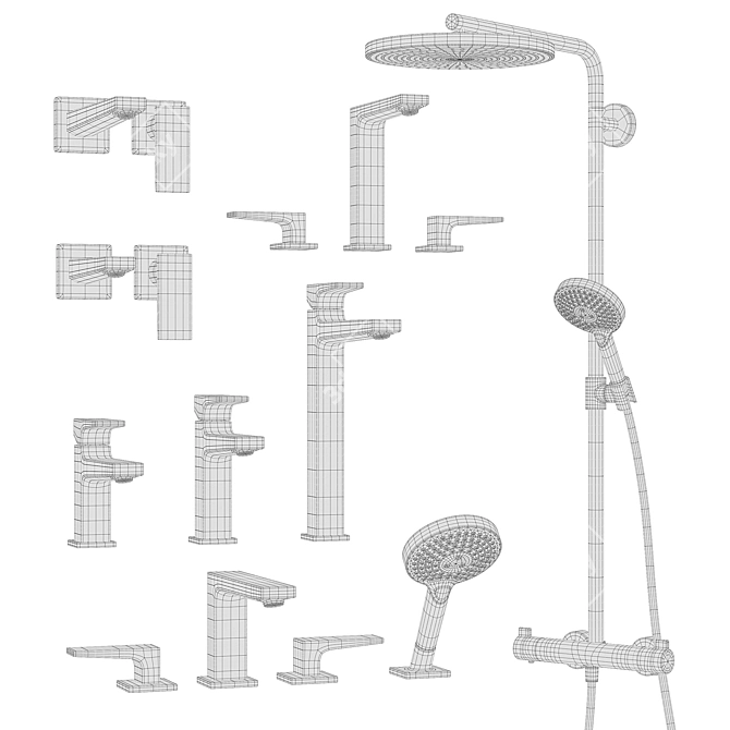 Hansgrohe Metropol Washbasin Mixers Collection 3D model image 6