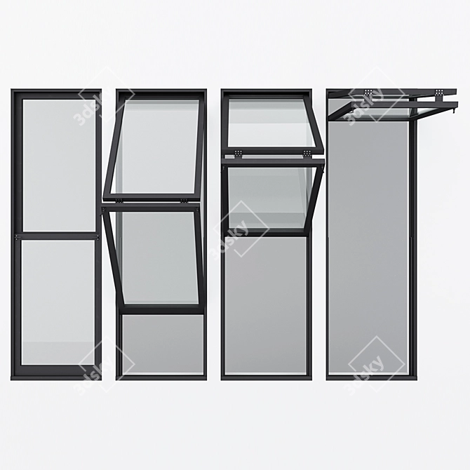 Sleek Aluminum Window 10: High Quality Renders 3D model image 3