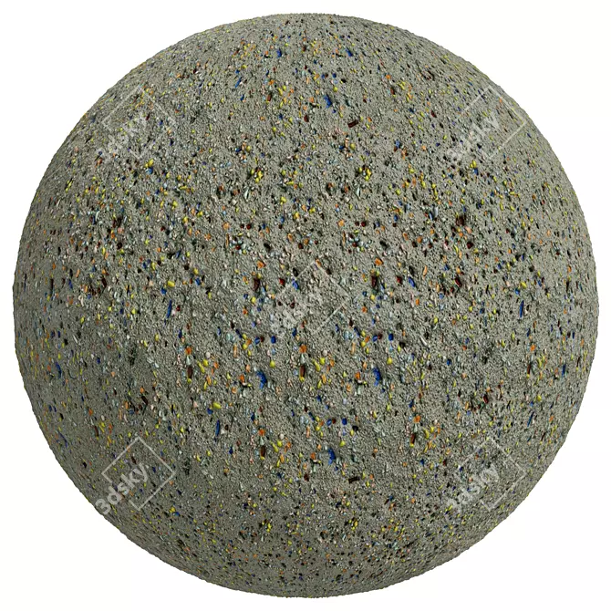 Natural Stone Covering | Exposed Aggregate Texture 3D model image 2