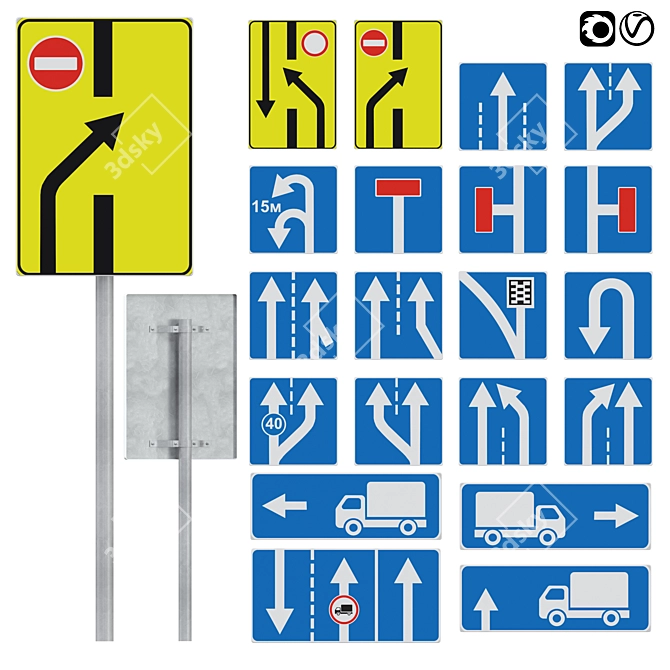  Multi-Purpose Signage Set 3D model image 1