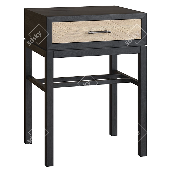 Elegant Ajana Accent Table: 1 Drawer Glamorous Design 3D model image 1