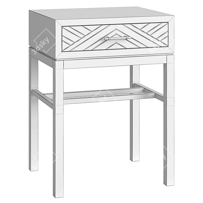 Elegant Ajana Accent Table: 1 Drawer Glamorous Design 3D model image 3