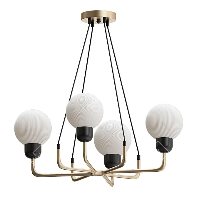 Andresa Chandelier: Elegant 4-ball Lighting 3D model image 1