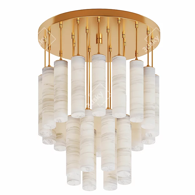 Marbled Elegance: Designer Suspension Lamps 3D model image 1