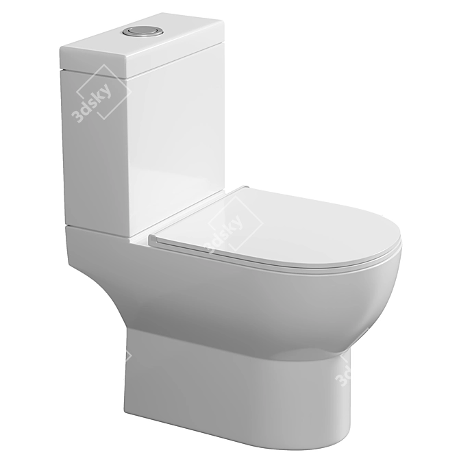 Sleek Rimless Toilet - BelBagno STEAM 3D model image 1