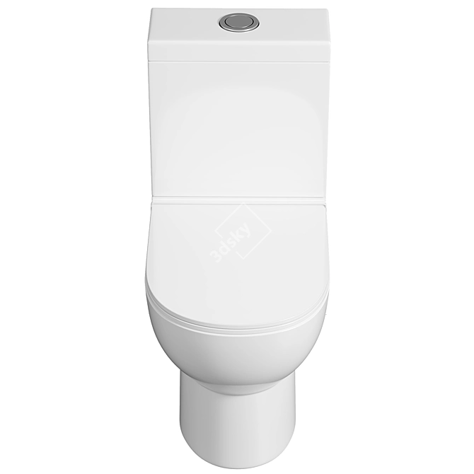 Sleek Rimless Toilet - BelBagno STEAM 3D model image 2