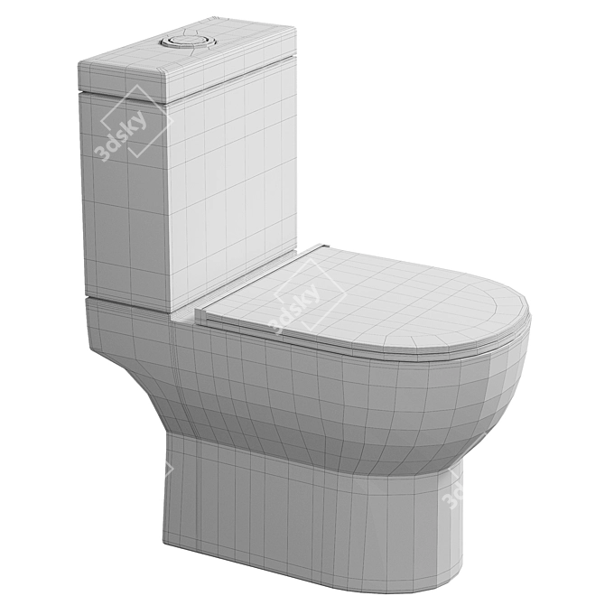 Sleek Rimless Toilet - BelBagno STEAM 3D model image 3
