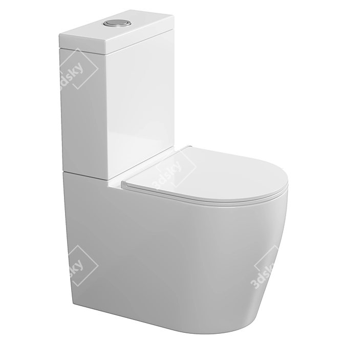Sleek Rimless Toilet: BelBagno ETNA 3D model image 1