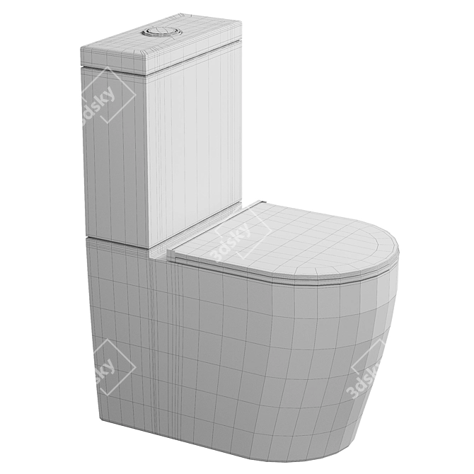 Sleek Rimless Toilet: BelBagno ETNA 3D model image 3